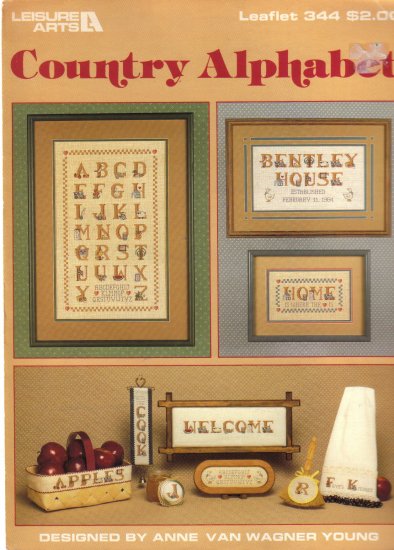 1985 Leisure Arts Country Alphabet Leaflet # 344