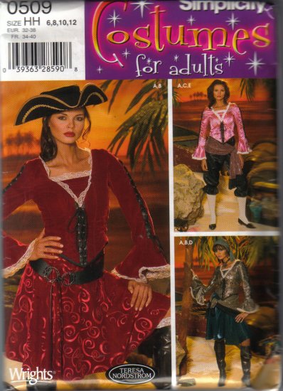 0509 Simplicity Costumes For Adults Misses 6-22