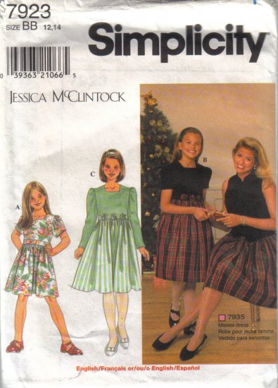 7923 Simplicity Jessica McClintock Girls Dresses