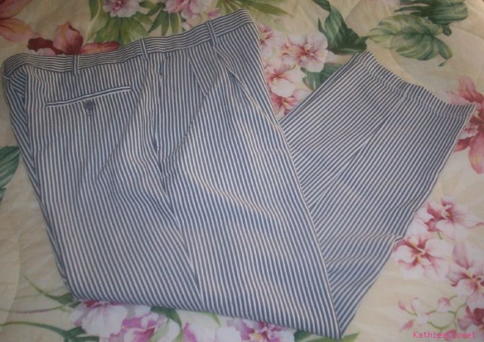 Mens Vintage Golf~Hippy Grey Pin-Striped Pants 34