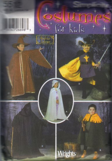 5512 Simplicity Costumes For Kids-Capes-Tabard and Hats