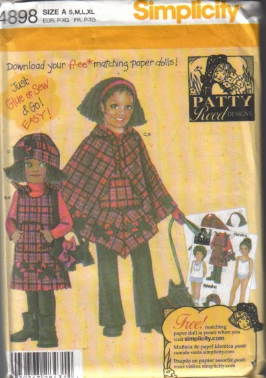 4898 Simplicity Fleece Pants-Jumper-Poncho-Hat-Purse S-XL