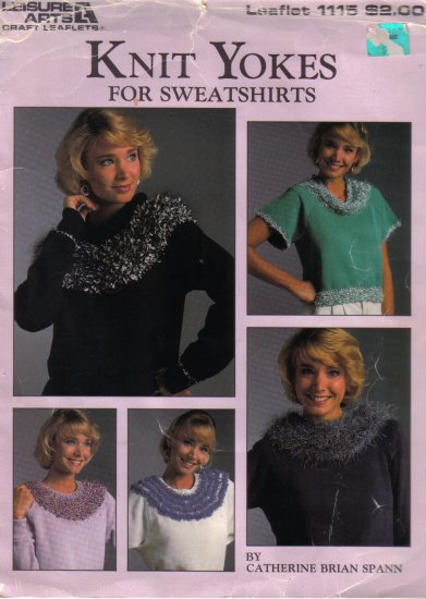 1987 Leisure Arts Knit Yokes For Sweatshirts
