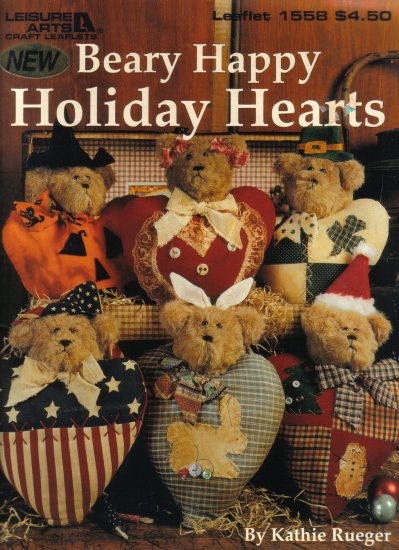1994 Leisure Arts Beary Happy Holiday Hearts
