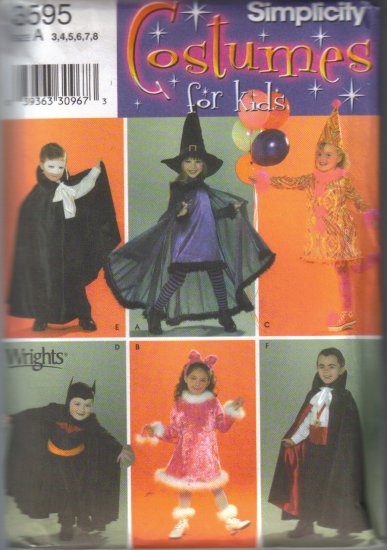 3595 Simplicity Costumes For Kids-Boys & Girls 3-8