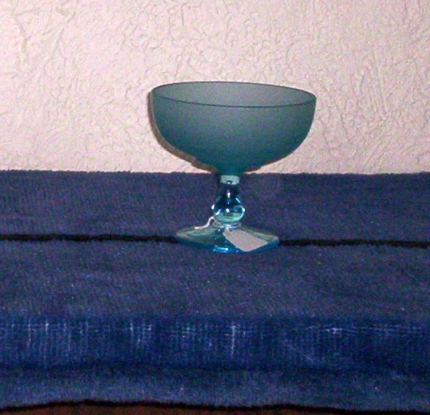 Vintage Westmoreland Blue Satin Footed Compote