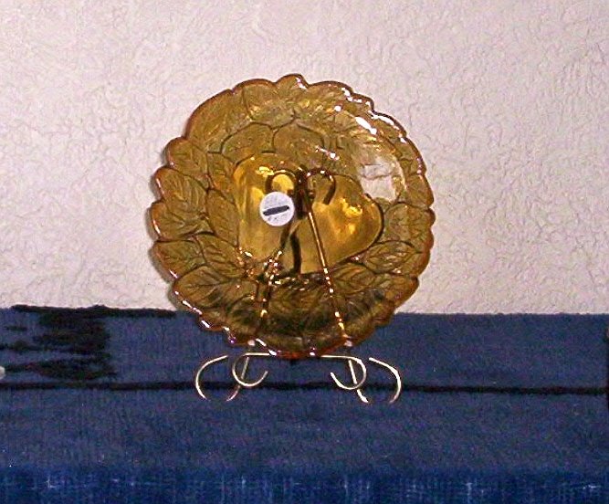 Indiana Glass Amber Avocado Pattern Plate