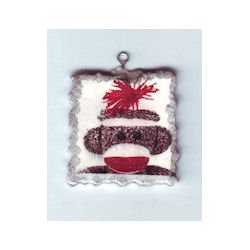 Polymer SOCK MONKEY Necklace Pendant 2010068