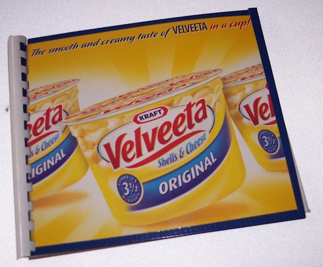 Journal Notebook Recycled Upcycled from VELVEETA MAC N CHEESE BOX Made in USA 2010083
