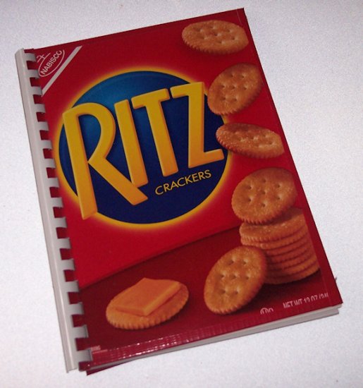 Journal Notebook Recycled Upcycled from RITZ CRACKER BOX Made in USA 2010084