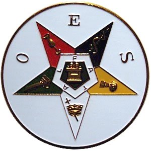 ORDER OF THE EASTERN STAR OES AUTO CAR BADGE EMBLEM MASONIC MASONRY FREEMASONS FREEMASONRY BRASS
