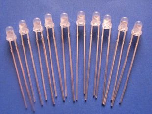 LED Blue 3mm Ultra Bright hat shape (Item# L0017)