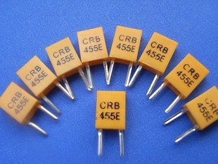455KHz Ceramic Resonator, 2 legs, 10 pcs. (Item# X0029)