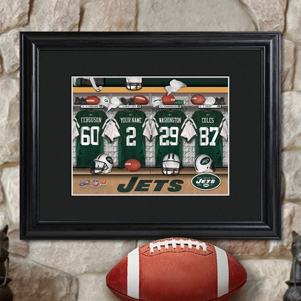 Personalized NFL Locker Print with Matted Wood Frame