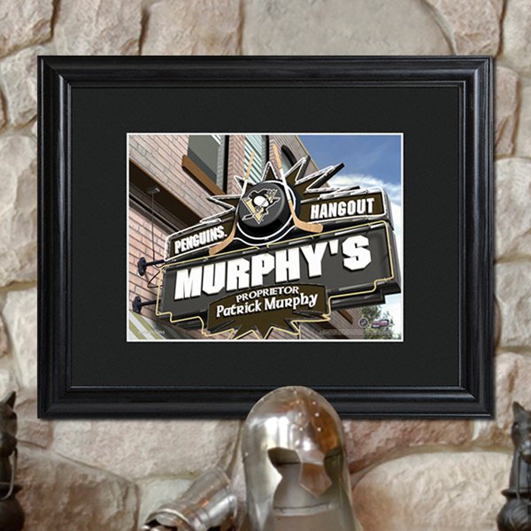 Personalized NHL Pub Print in Wood Frame
