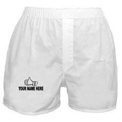 THUMBS UP White Men's Boxer FREE PERSONALIZED