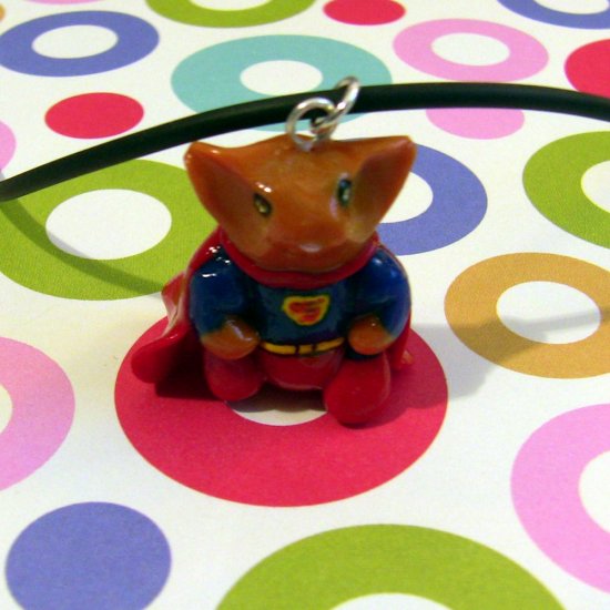 Supercat Comic Cat in Red Cape: ginger orange