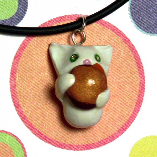 Cheezburger Kitty White Animini Necklace
