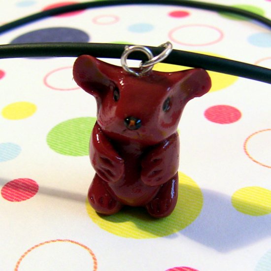 Guinea Pig Animini Necklace-- Terracotta