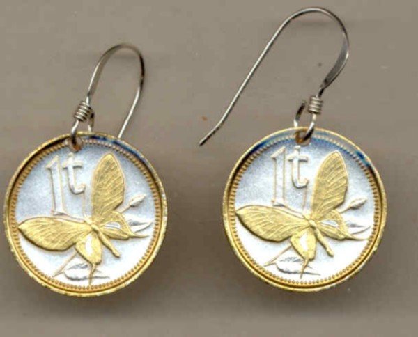Papua New Guinea 1 toea Butterfly (Dime size)