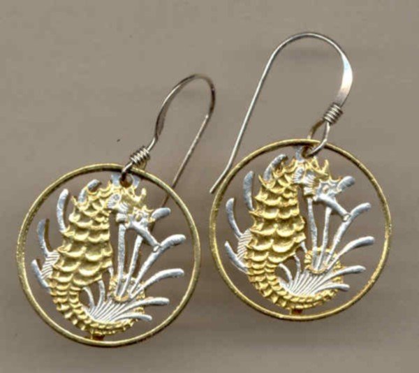 Singapore 10 cent Seahorse & Sea weed (U.S. dime size)