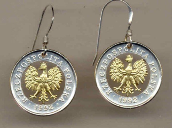 Polish 5 groszy (Eagle with crown) copper-nickel (penny size)