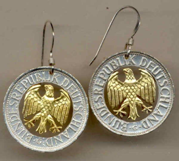 German 1 mark (Egle) copper - nickel (U.S. quarter size)