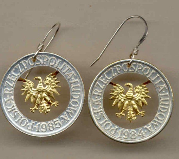 Polish 5 zlotych (Eagle) brass (U.S. quarter size)