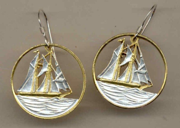 Cayman Is. 25 cent (Sail boat) copper - nickel (U.S. quarter size)