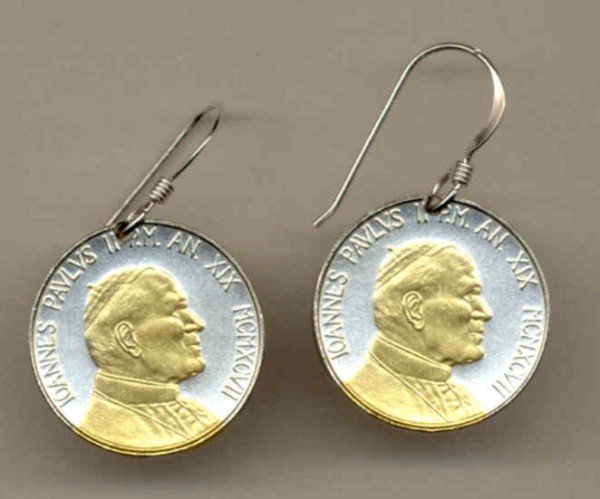 Vatican city 50 Lire Bust of Pope John Paul II (U.S. penny size)