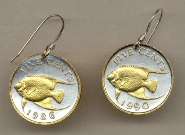 Bermuda 5 cent Angel fish (nickel size)