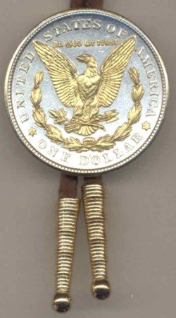U.S. Morgan Silver dollar reverse (Eagle, wreath & In God We Trust in Gold)