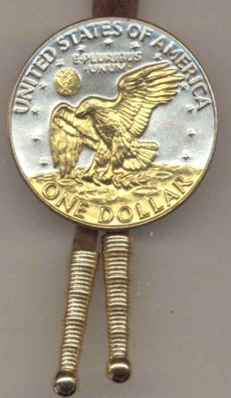 Eisenhower dollar reverse (Eagle, earth & moon in Gold)