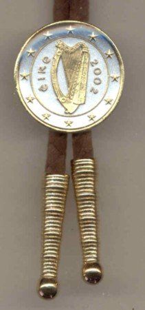 Ireland one Euro Harp, stars, center circle & rim done in Gold (U.S. quarters size)