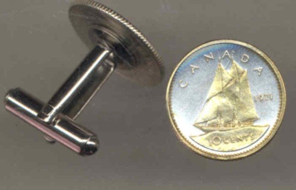 Canadian 10 cent (Bluenose Sail boat) (U.S. Dime size)