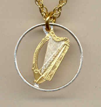 Irish 1/2 penny Harp (dime size) bronze 1971 - 1986