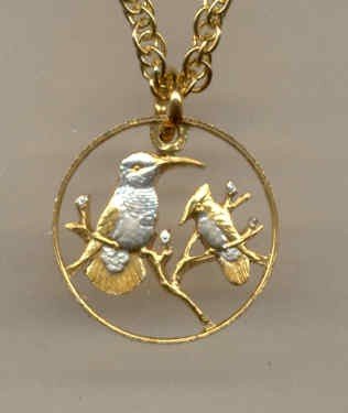 British Virgin Is. 1 cent (Green throated Carib & Antillean Crested Hummingbird) bronze (Smaller the