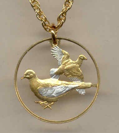 British Virgin Is. 5 cent (Doves) copper - nickel (little bigger than a penny) 1973-1984