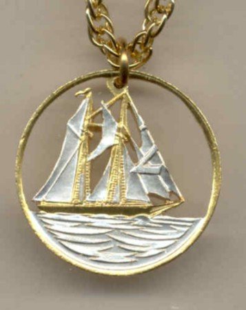 Cayman Is. 25 cent Sail boat (U.S. quarter size)