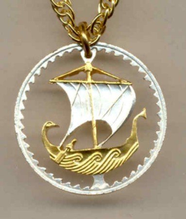 Cyprus 5 mils Viking ship (A little bigger than a U.S. quarter)
