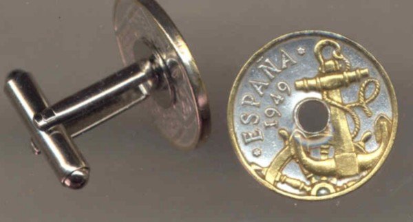 Spanish 50 centimes Anchor & Ships Wheel