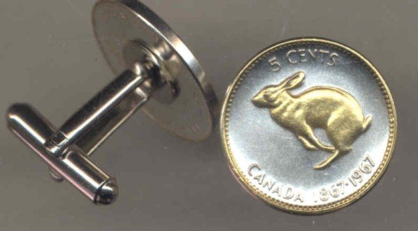 Canadian Centennial 5 cent Rabbit (nickel size)