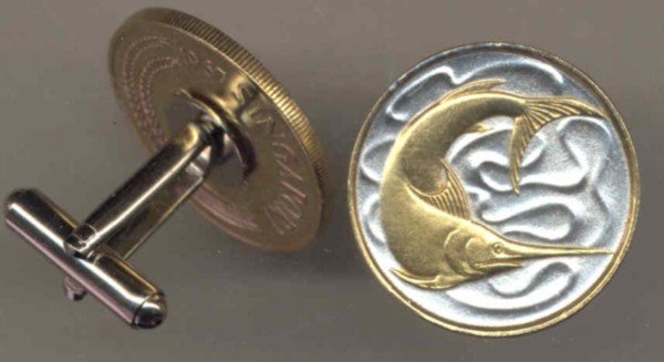 Singapore 20 cent Swordfish (a little smaller than a U.S. quarter)