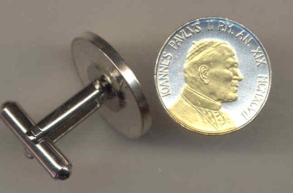 Vatican city 50 Lire Bust of Pope John Paul II (U.S. penny size)
