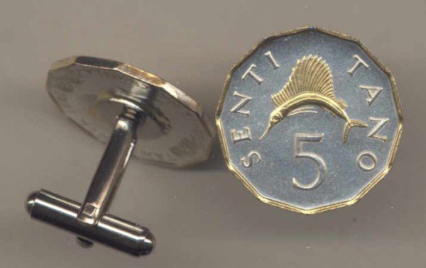 Tanzania 5 Sentia Swordfish (a little smaller than a U.S. quarter)