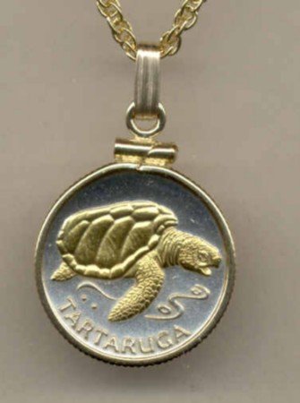 Cape Verde 1 escudos Sea Turtle (same size as a U.S. dime)
