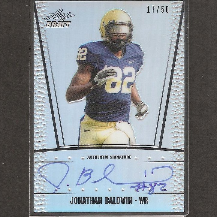 JONATHAN BALDWIN - 2011 Leaf Metal Draft Autograph REFRACTOR ROOKIE - Pitt Panthers & 49ers