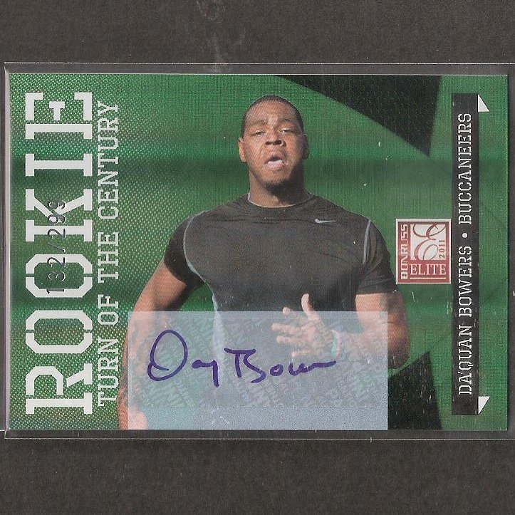 DA'QUAN BOWERS - 2011 Donruss Elite Autograph ROOKIE - Buccaneers & Clemson Tigers