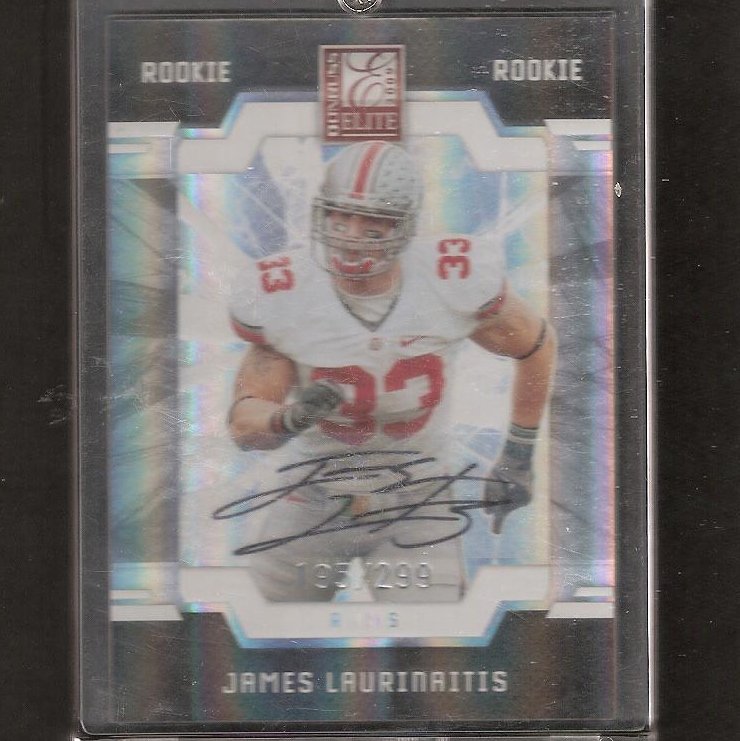 JAMES LAURINAITIS - 2009 Donruss Elite Autograph ROOKIE - Rams & Ohio State Buckeyes