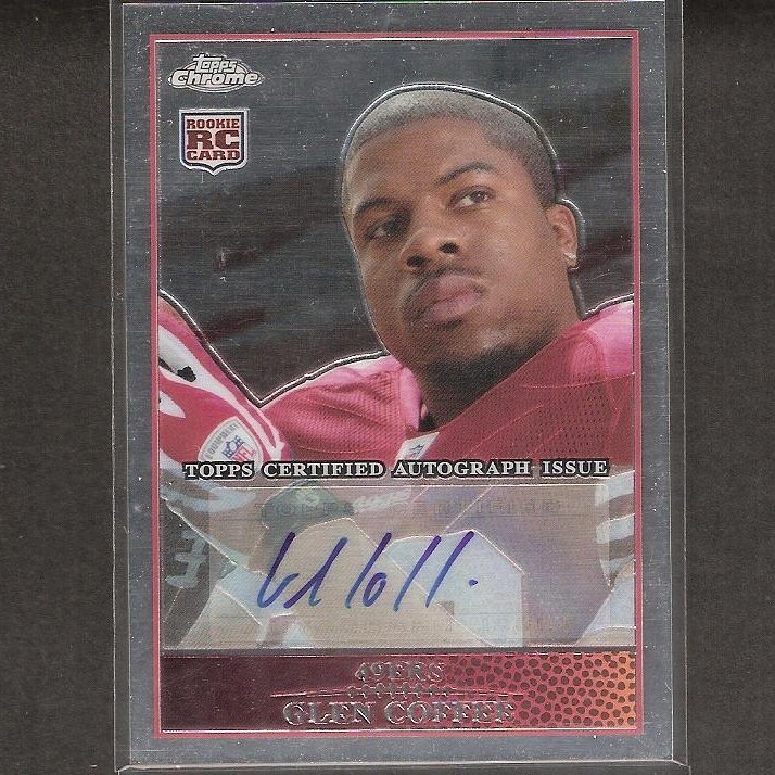 GLEN COFFEE - 2009 Topps Chrome Autograph ROOKIE - 49ers & Alabama Crimson Tide